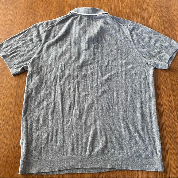 Abercrombie & Fitch Elevated Tipped 3-Button Sweater Polo in Gray - Picture 4 of 5